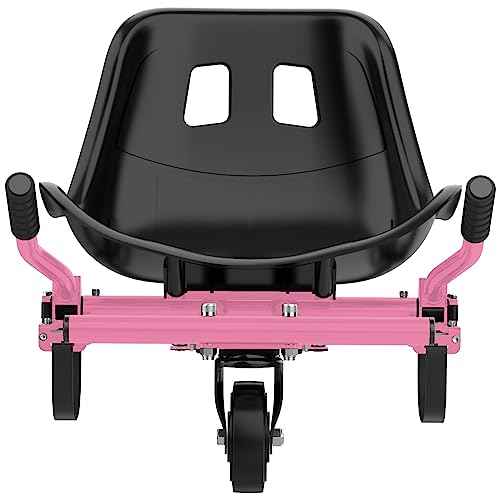 Hover-1 Buggy Hoverboard Attachment - Compatible with Most 6.5" & 8" Electric Hoverboards, Hand-Operated Rear Wheel Control, Adjustable Frame & Straps, Easy Assembly & Install Hoverboard Go Kart