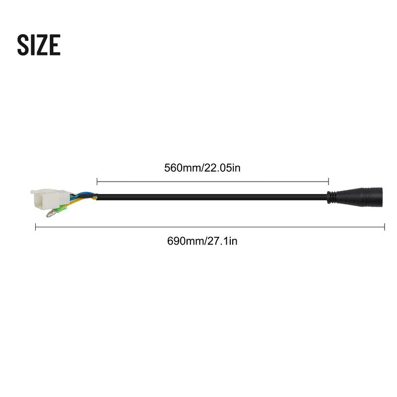 60Cm E-Bike Motor Extension Cable, 9 Pin Female Adapter Extension, Wheel Motor Extension Cable Conversion Kit For Electric Bike Female To Male Wire E-Bike Accessory