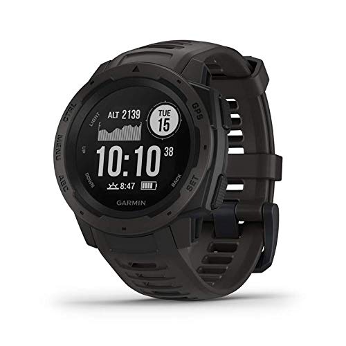 Garmin Instinct, Rugged Outdoor Watch with GPS, Features Glonass and Galileo, Heart Rate Monitoring and 3-Axis Compass, Graphite