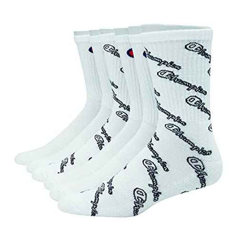 Champion Women's Hollow Script Logo Crew Scck, 3-Pair