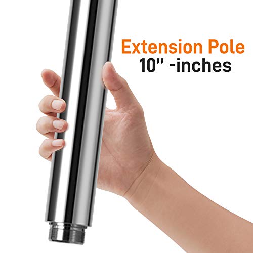 SereneLife 10" Dance Pole Extension Tube - Professional Upgraded Spinning Dancing Pole Portable Removable Stripper Fitness Pole Extension Tube w/Smooth Connection - for Training & Exercise SLDP10N