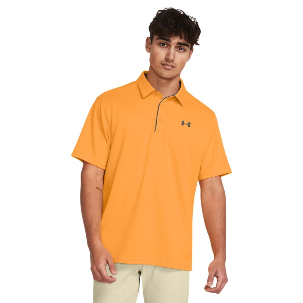 Under Armour Men's Tech Golf Polo, (803) Nova Orange / / Pitch Gray, X-Large Tall