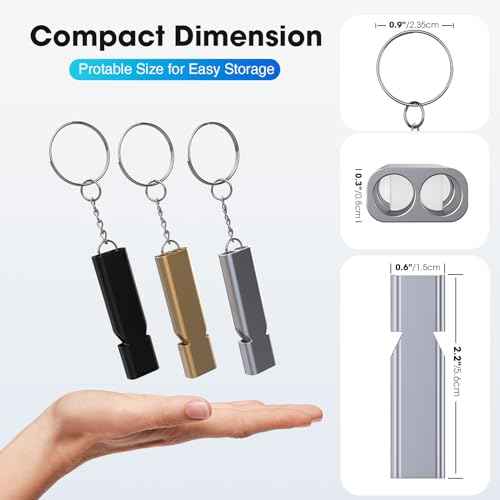 Braylin 3-Pack Emergency Whistles with Lanyard, Referee Whistle, Sports Whistles, Safety Whistle, Survival Whistle, Loudly Shrill, for Outdoor Sport, Various Competitions