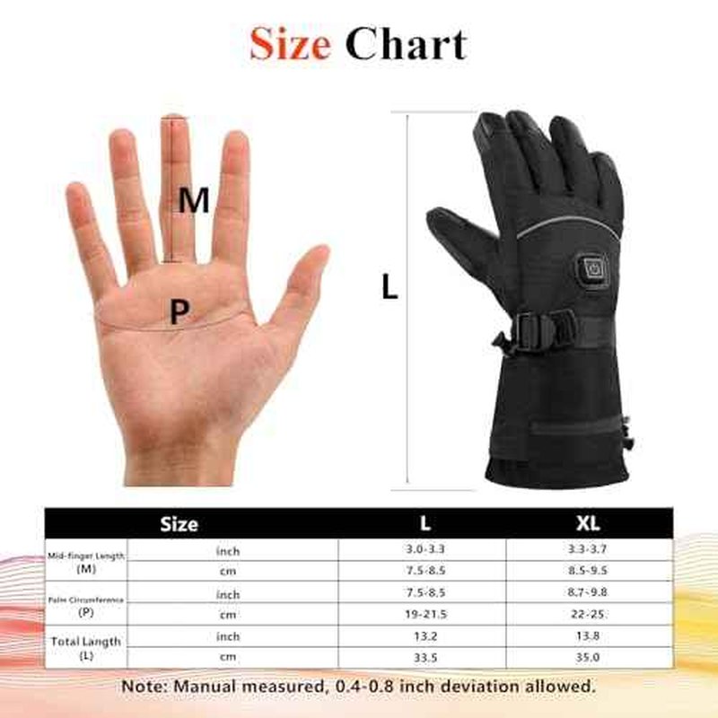 Heated Gloves for Men Women - 5000mAh Rechargeable Heated-Gloves with Touchscreen Waterproof, Upgrade Non-Slip Electric Heating Glove for Winter Outdoor Cycling Camping Skiing Fishing Hiking Hunting
