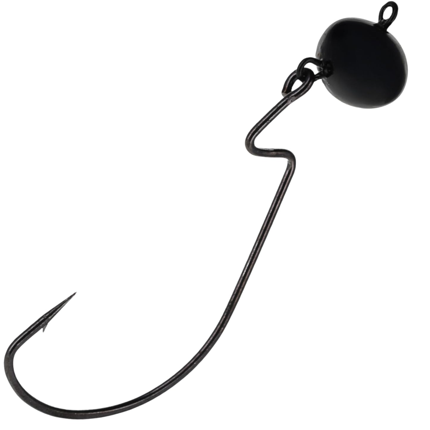 Reaction Tackle Football Swing Jig, Free-Swinging Hook with Football Head for Bass Fishing, Deep Water and Rocky Terrain - 1/2 Oz Black (5-Pack)