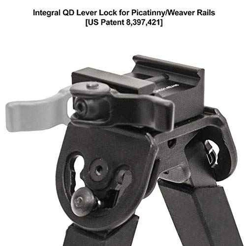 UTG Rubber Armored Full Metal QD Bipod, Height 6.0"- 8.5", Black