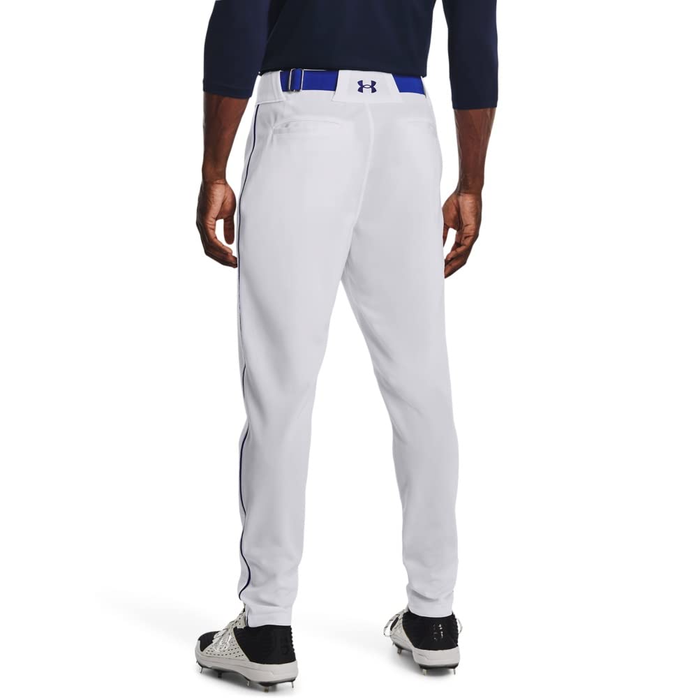 Under Armour Men's Utility Baseball Straight Leg Pant Pipe 22, (102) White/Midnight Navy/Midnight Navy, Small