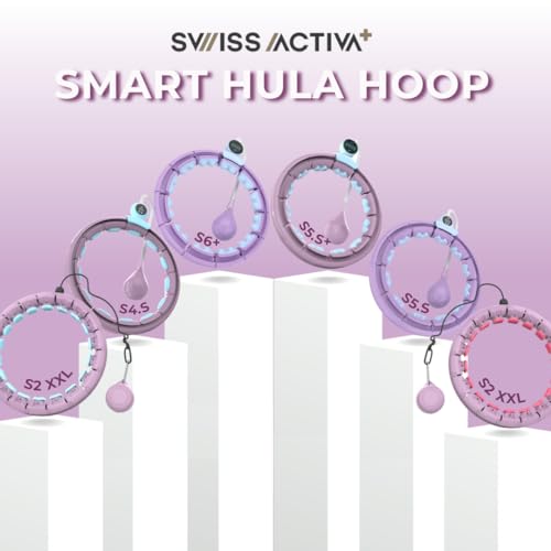 Swiss Activa+ Infinity Hoop Smart Weighted Hula Hoop - Smart Hula Hoop Fit- Exercise Hoola Hoop Exercise Equipment- Adult Hula Hoops for Exercise- Hula Hoops for Women Weight Loss