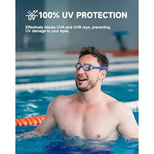 Aegend Adult Swim Goggles,Anti-Fog Mirrored Swimming Goggles for Competition,No Leak,UV Protection,Adjustable Comfortable Fit