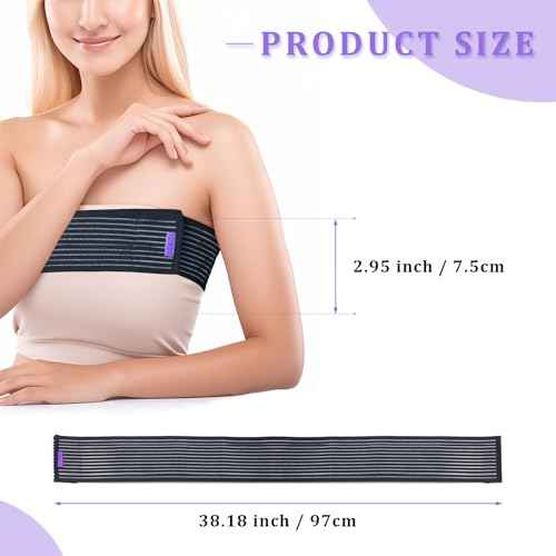 Breast Implant Stabilizer Band £¬Post Surgery Breast Band Chest Compression Wrap For Women £¬Breast Support Bandage £¬Breast Augmentation Band Bra Breast Reduction Recovery Supplies For Healing One Size Fits All (Black)