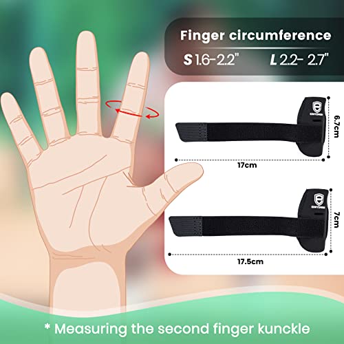 2 Pack Finger Sleeves Protectors, Finger Buddy Bands Adjustable Trigger Finger Brace Splint Support for Sport Basketball Volleyball Tennis Baseball