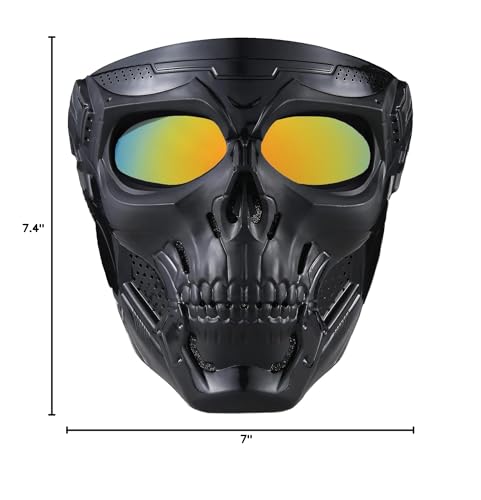 Airsoft Mask Full Face Paintball Mask, Skull Mask for Men Women,Resistant Army Fans Supplies Tactical Mask for Halloween Paintball Game Movie Props Party and Other Outdoor Activitie