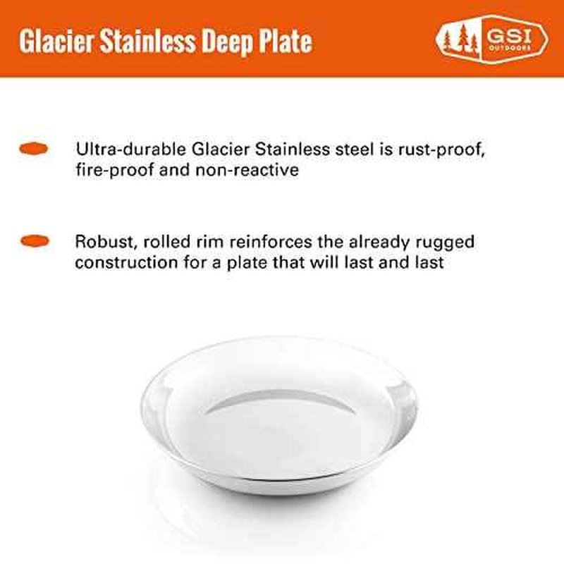 GSI Outdoors Glacier Stainless Steel Plate for Camping, Backpacking, and Outdoors