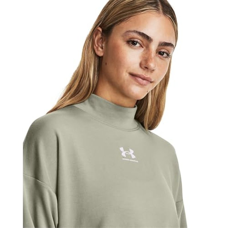 Under Armour womens Rival Terry Mock Neck Crew