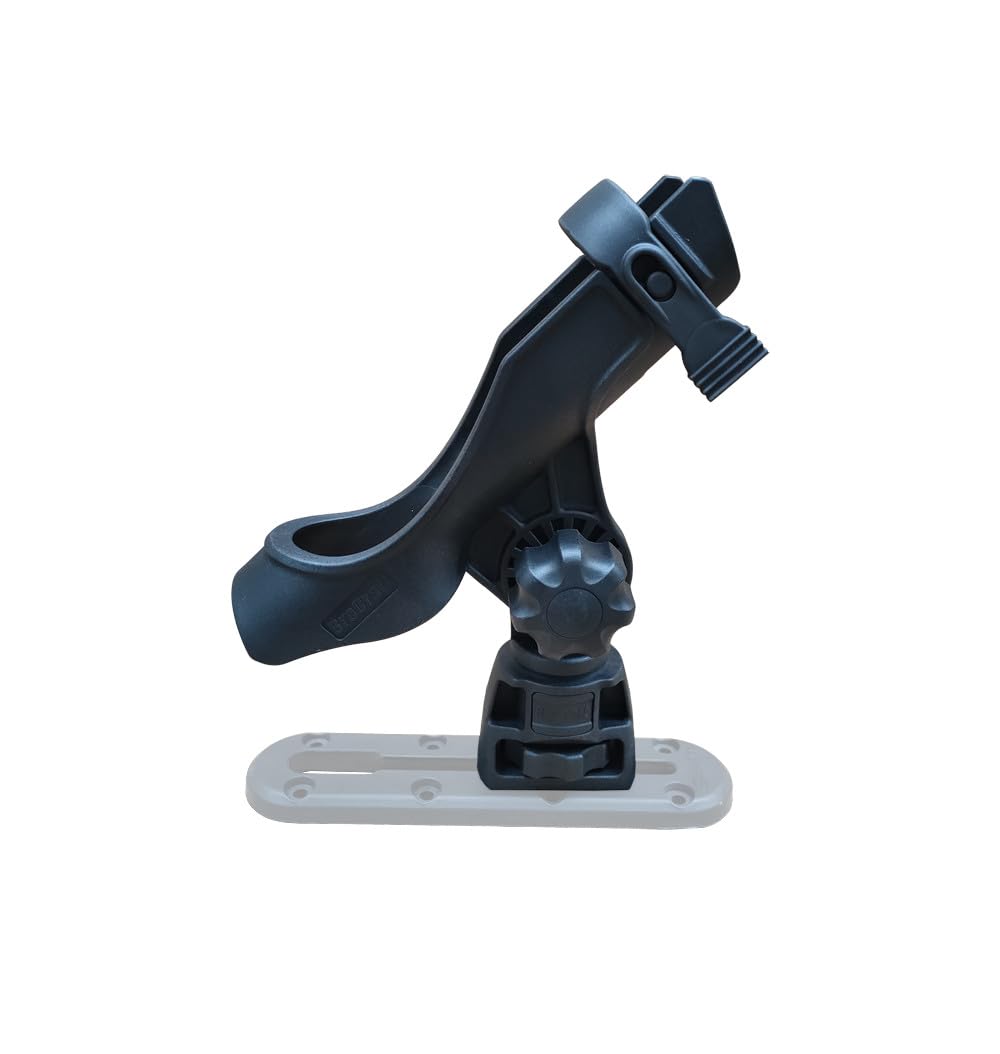 Brocraft Fishing Rod Holder with Kayak Track Mount | Baitcaster & Spinning Reel Rod Holder for Boat, Kayak & Track Systems