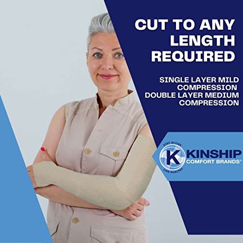 KinGrip Tubular Elastic Support Bandages by Kinship Comfort Brands Tubular Bandage Protects Fragile Skin Latex-Free Wound Care for Edema and Lymphedema Support | Made in USA | Size G 4.75¡±x10 MTR