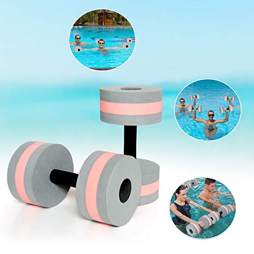 Timoo Aquatic Dumbells Set of 2 Water Dumbells Pool Resistance Water Weight Water Aerobics High-Density EVA-Foam Pool Fitness Grey