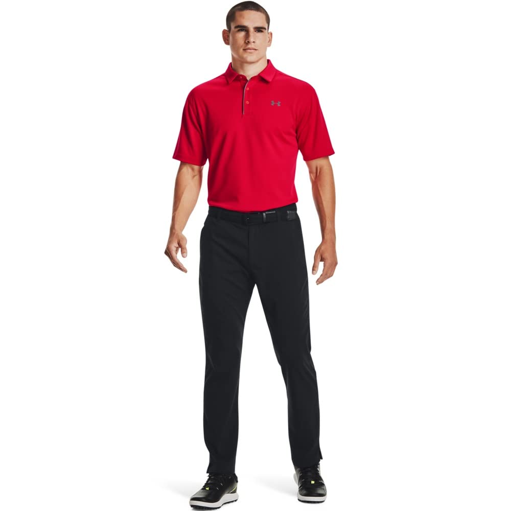 Under Armour Men's Tech Golf Polo, Red (600)/Graphite, XX-Large Tall