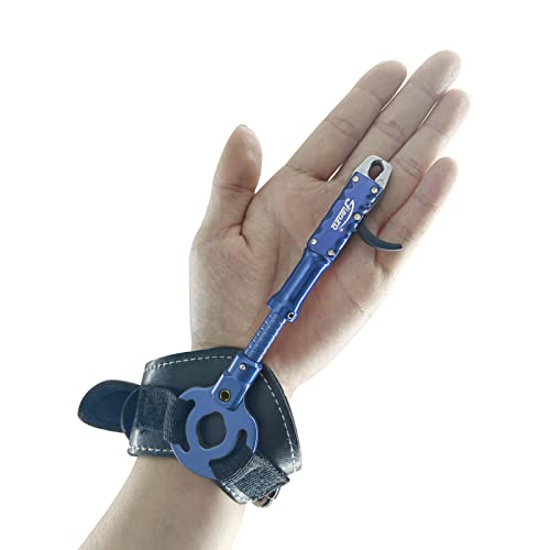 xxiaojun Adjustable Wristband Release, Index Finger Release, Composite Bow, 360 degree rotatable Jaws, Automatic Closure, Bow and Arrow Archery Accessories, Archery Release Aids (Blue)