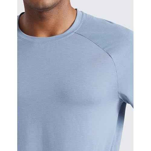 CRZ YOGA Mesh Workout Shirts for Men - Lightweight Breathable T-Shirts Running Athletic Training Short Sleeve Tops