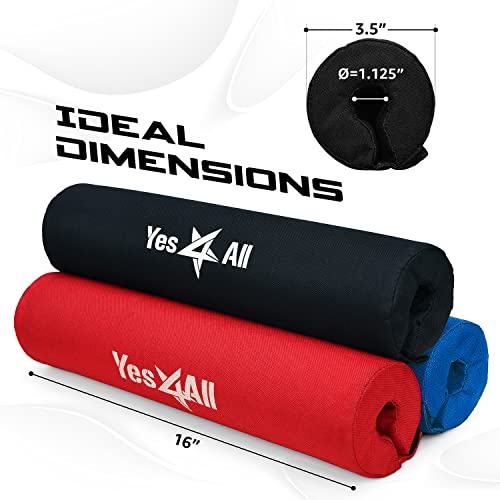 Yes4All Foam Bar Pad – Olympic Barbell Squat Pad – Neck Pad for Squats, Hip Thrusts – Weight Lifting Bar Pad (Black, Single)