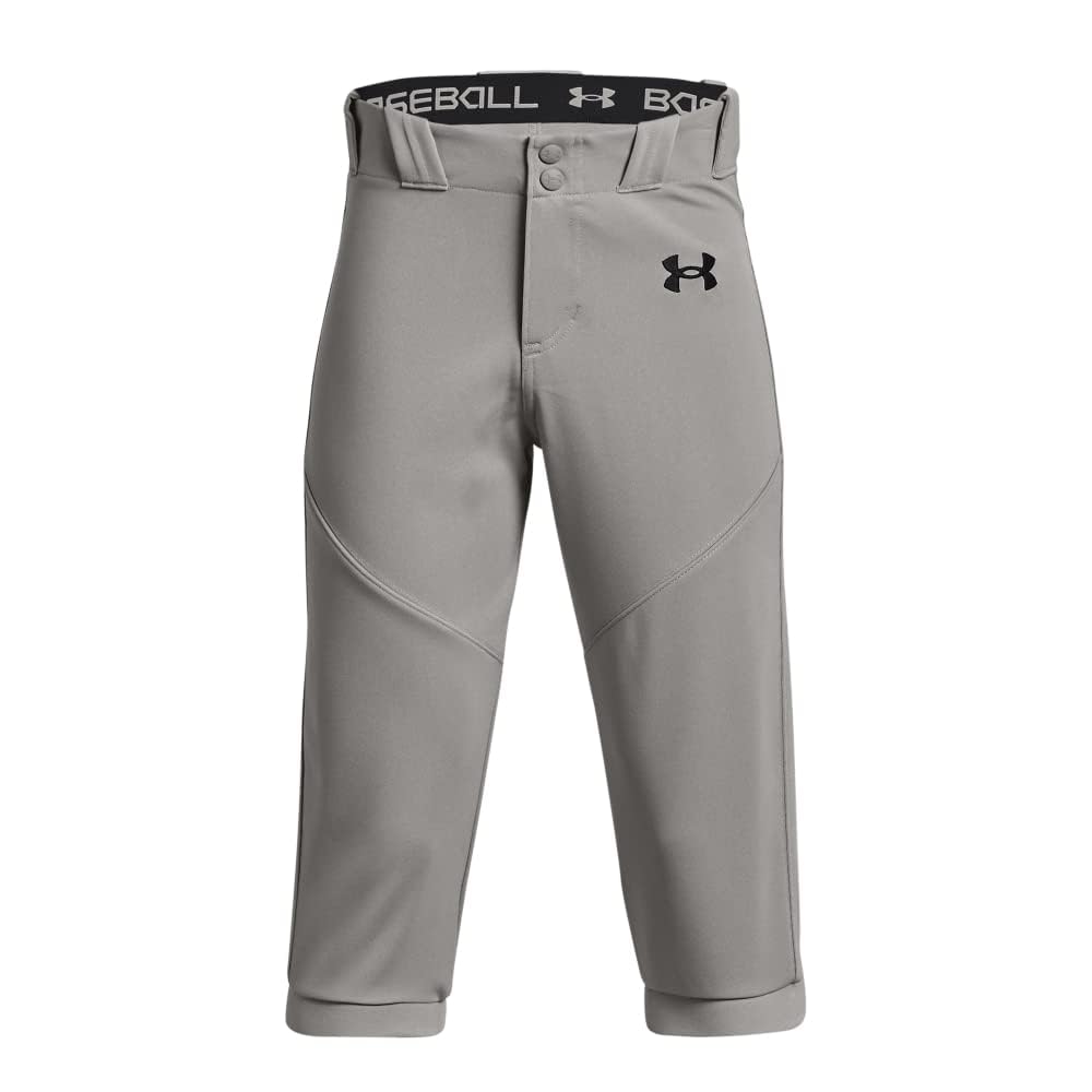 Under Armour Boys Utility Baseball Knicker, (075) Baseball Gray / / Black, Medium