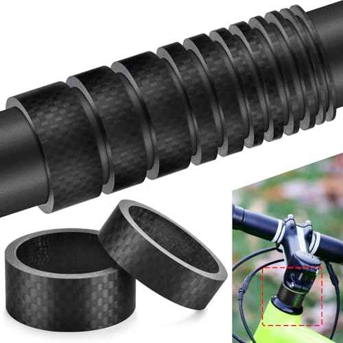 11PCS Bike Carbon Fiber Headset Spacers, Matte Finish, Fits 1-1/8 Inch Stem for MTB, Road Bicycle Handlebar Stems, (15/10/5/3/2/1mm) 6 Sizes