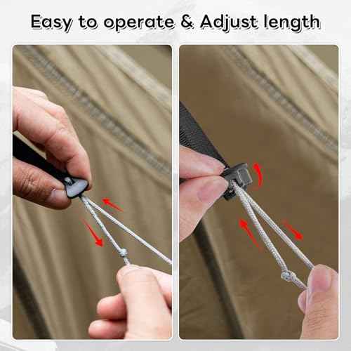 4 Pack Guy Lines-Ultralight Tent Cords with Locking Carabiner Clip, 2mm 100% Nylon Guylines Ropes for Outdoor Camping Tent Tarp,Climbing,Hiking Backpacking (Orange, 4M)