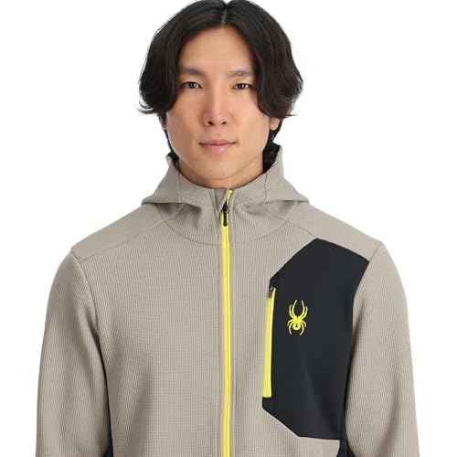 Spyder mens Bandit Hooded Zip Ski Mid Layer Sweater Jacket