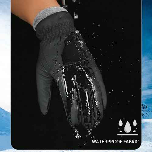 Warm Water-Repellent Winter Ski-Gloves Men Women Windproof Anti-Slip Touchscreen for Cold Weather Driving Running
