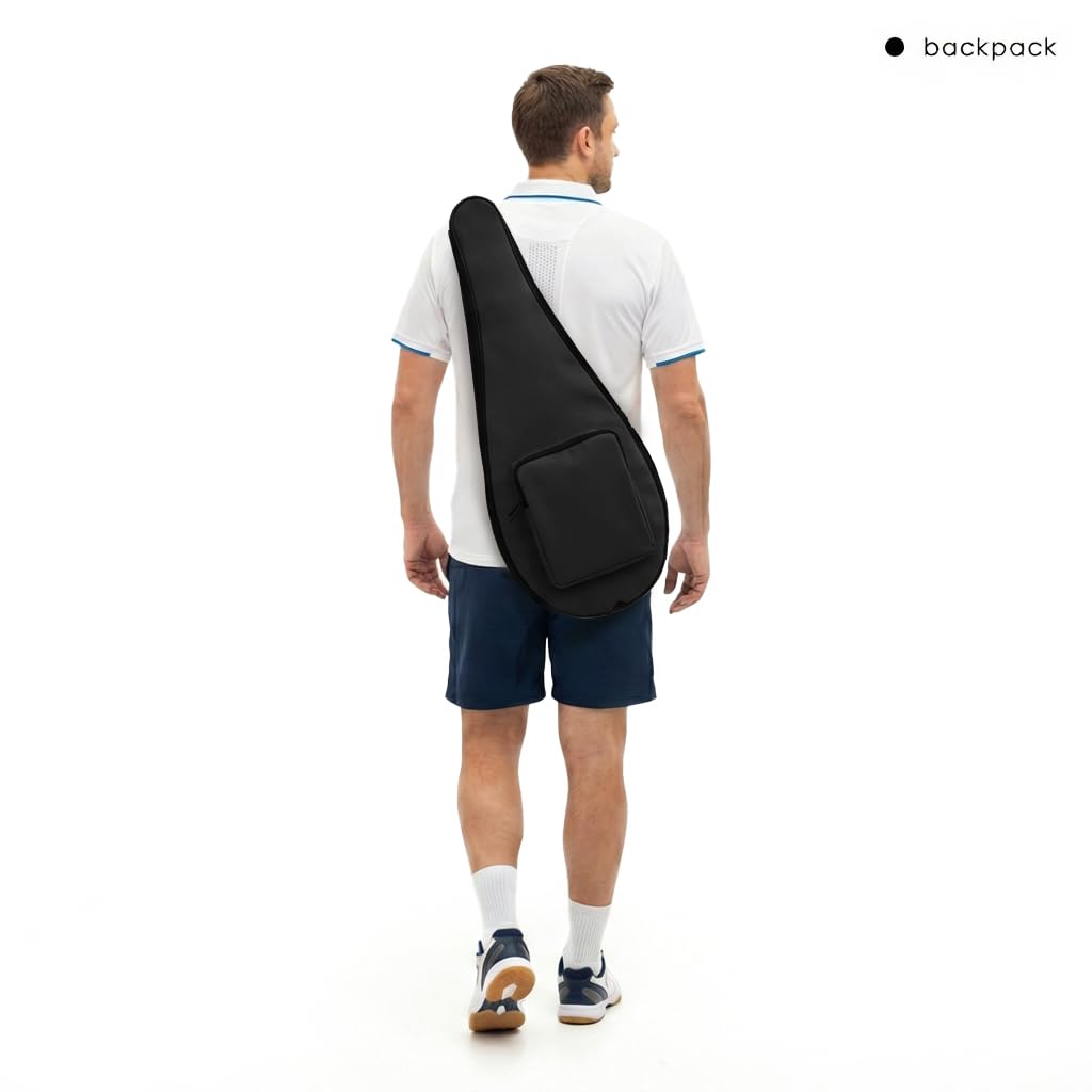 Silfrae Full Size Squash Racquet Cover Racquet Bag for 2 Squash Rackets (Black)