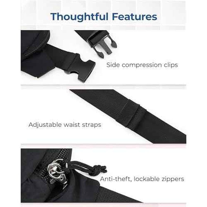 BAGSMART Fanny Packs for Women Small Belt Bag with Adjustable Strap Waist Pack for Running Workout Traveling Hiking, Black