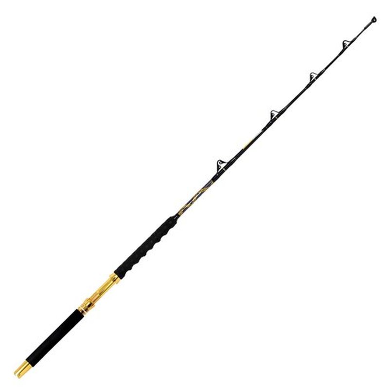 Fiblink 1-Piece Saltwater Offshore Trolling Rod Big Game Rod Conventional Boat Fishing Pole (5’6”, 6’, 6’6”) (5'6" - 30-50lbs)