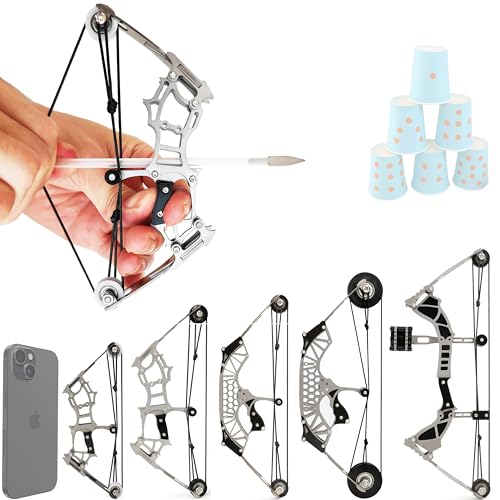 6"-9.5" Mini Compound Bow and Arrows Set for Archery Target Shooting Small Hunting Games Pocket Bow Survival Bow Gift LTH/RTH (5.9" Bow)