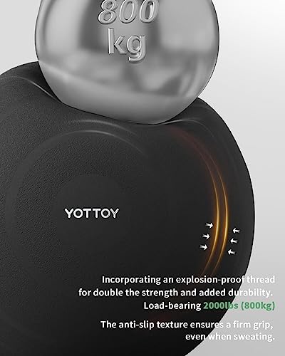 YOTTOY Anti-Burst Exercise Ball for Working Out, Yoga Ball for Pregnancy,Extra Thick Workout Ball for Physical Therapy,Stability Ball for Ball Chair Fitness with Pump (Black)