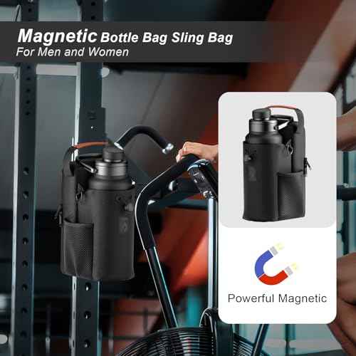Magnetic Gym Bag Sling Bag for Men/Women,Magnet Water Bottle Gym Bag Company,Cross Body Water Bottle Holder Bags for Travel, Work and Sports,Gym Accessories
