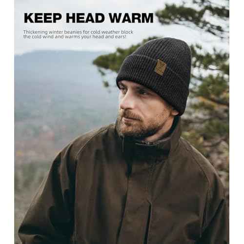 Winter Beanie Hat for Men Women, Warm Unisex Winter Knitted Hats, Stretchy Cuffs and Thick Warm Lining Beanies