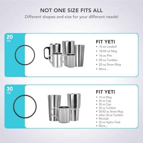 Rubber Seal Replacement Gasket for Yeti Lid, Leak-proof O Ring Replacement Compatible with YETI 30/32 oz Tumbler, 14 oz Mug and 35/42 oz Straw Mug, 4 Packs