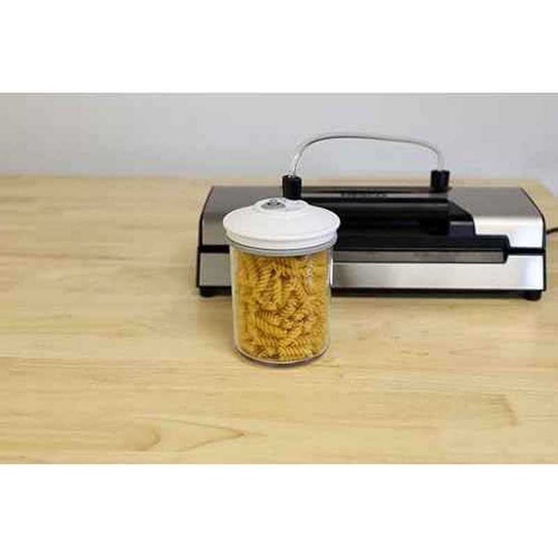 Nesco FreshLock Pro VS-15 Stainless Steel Vacuum Sealer, moist and dry seal, roll storage, 120 watts, with bags and rolls, simple and easy to use