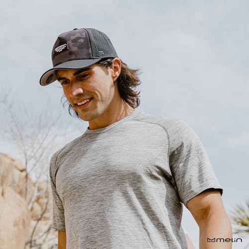 melin Odysea Brick Hydro, Snapback Hats, Water-Resistant Baseball Cap for Men & Women, Golf, Running, or Workout Hat