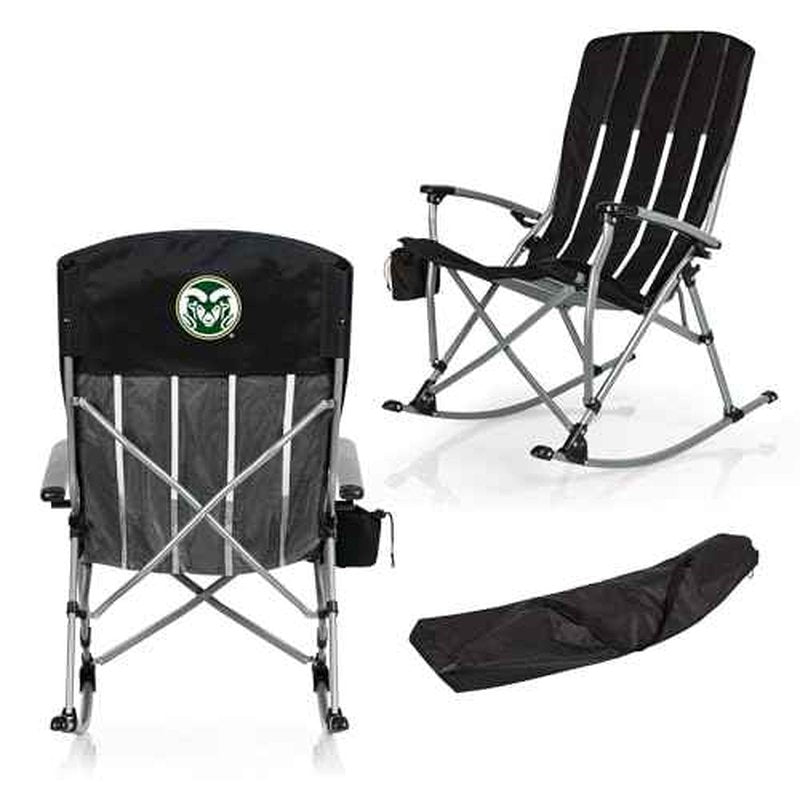 PICNIC TIME NCAA Unisex-Adult NCAA Outdoor Rocking Camp Chair, XL Heavy Duty Camping Chair for Adults