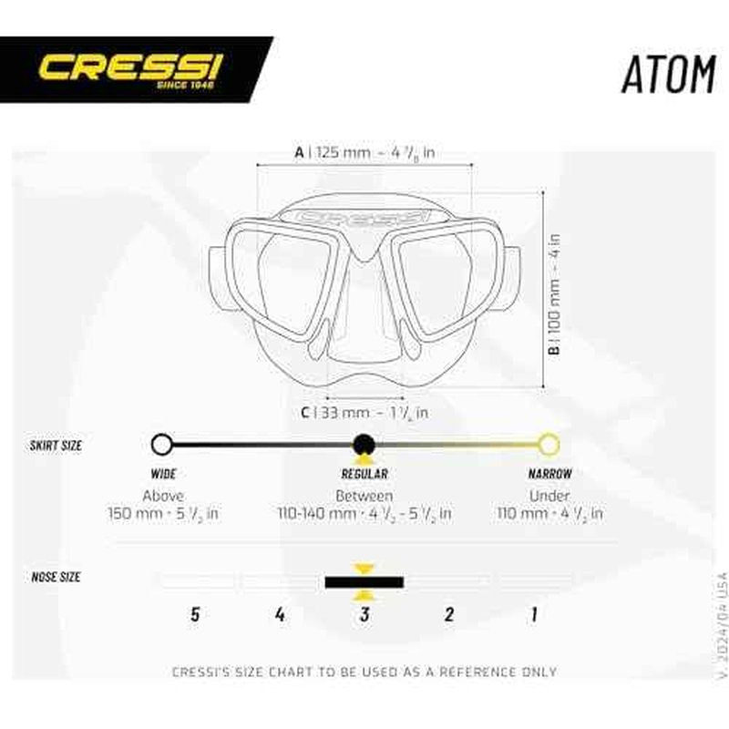 Cressi Frameless Freediving Mask with Reduced Internal Volume and Ergonomic Nose Shape - Atom: Made in Italy