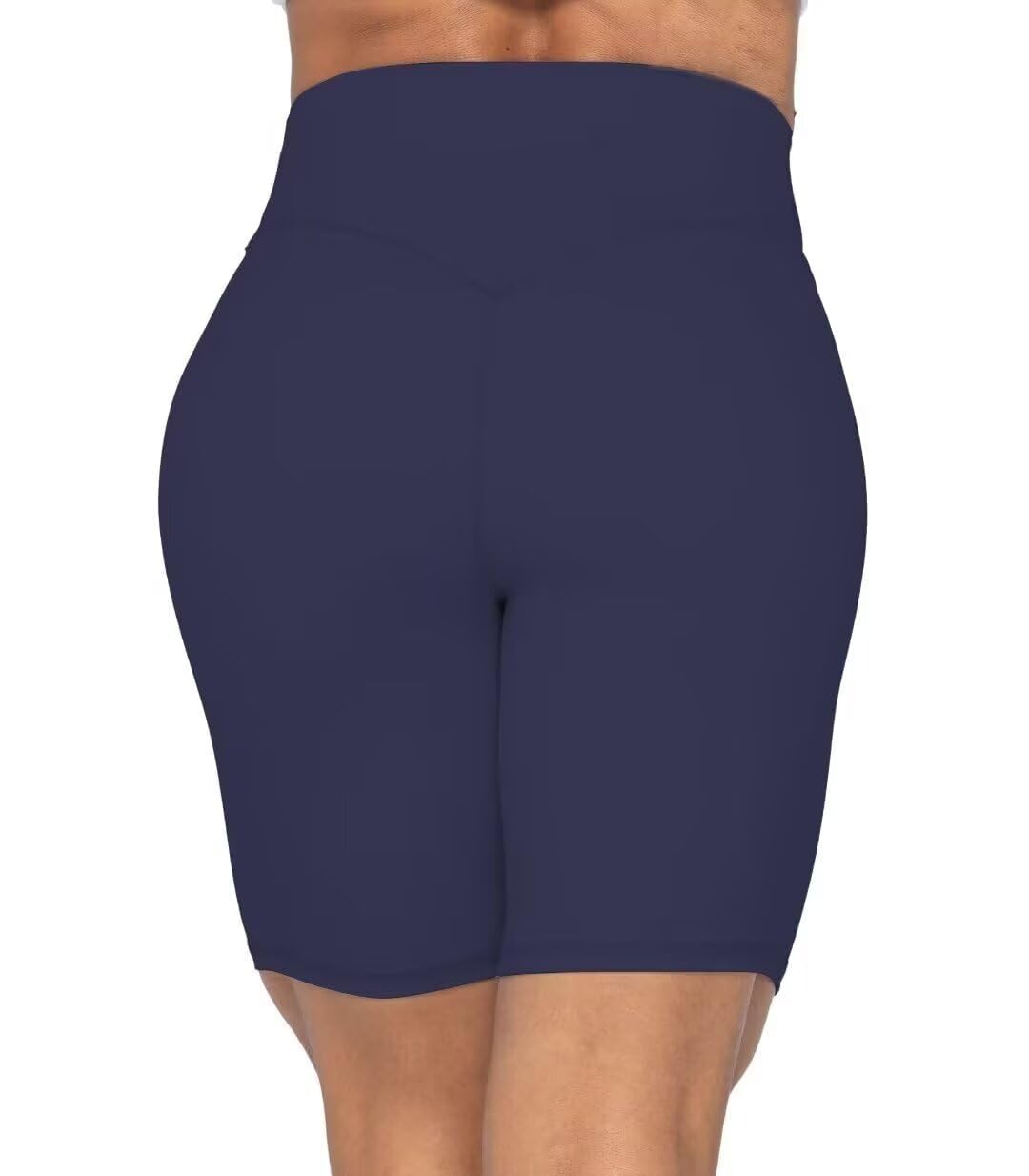 Sunzel No Front Seam High Waist Biker Shorts for Women, Squat Proof Yoga Workout Gym Bike Shorts 8" Inseam Ash Blue Small