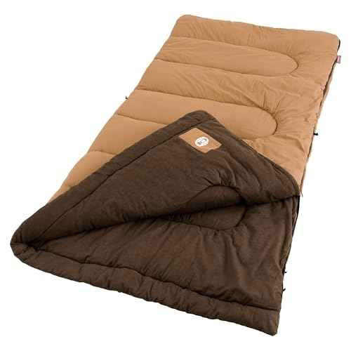 Coleman Dunnock 20¡ÆF Big ¡®n Tall Sleeping Bag, Cold-Weather Sleeping Bag Fits Adults up to 6ft 4in, Machine Washable, Flannel Liner