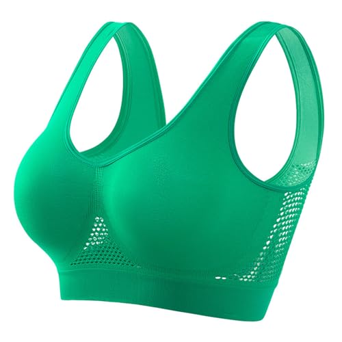 My Orders Placed Recently by Me Sales Clearance Today Deals Prime Breathable Cool Liftup Air Bra, 2024 New Large Size Air Bra Breathable and Comfortable Mesh Sports Bra for Women Green,XXXL