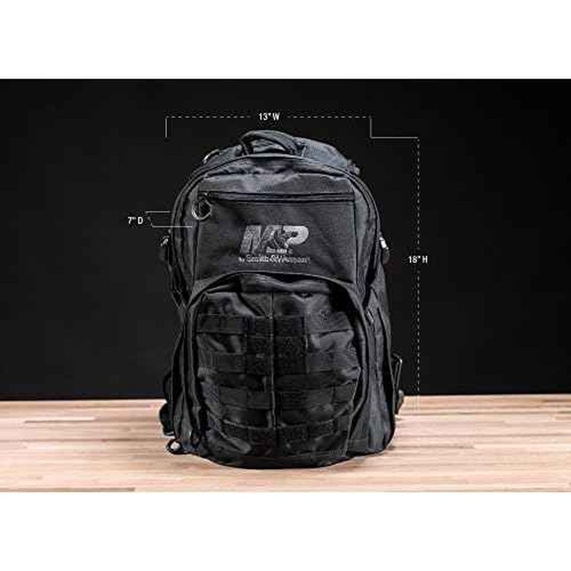 Smith & Wesson M&P Duty Series Small Backpack with Weather Resistance, Ballistic Fabric Construction and MOLLE for Hunting, Range, Travel and Sport, Black