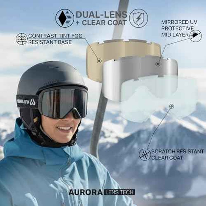 Wildhorn Cristo Ski Goggles Men Women 100% UV Anti-Fog OTG Snowboard Goggles- US Ski Team Official Supplier- Snow Goggles