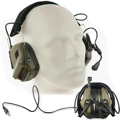 EARMOR M32 PLUS 2024 Version Tactical Headset Hunting & Shooting Earmuffs with Microphone, Sound Amplification, Nato TP120 Jacket, Green