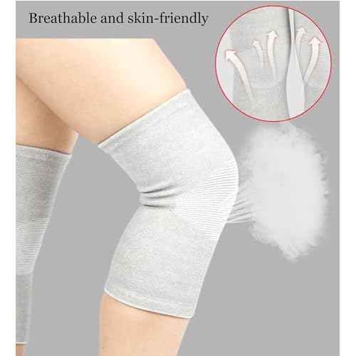 Bamboo Charcoal Knee Sleeve - Bamboo Compression Knee Sleeve for Men and Women - Elastic Warm Knee Brace for Arthritis(Gray, Medium)