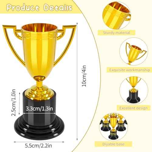4 inch Mini Trophies, Trophies for Kindergarten Graduation, Bowling tournaments, Basketball Games, Kids Soccer Awards, Must Have Football Party Favors, Plastic Trophy.